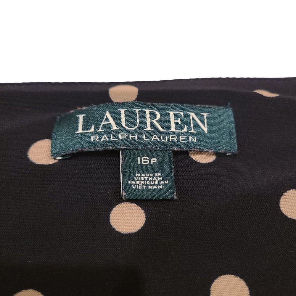 Lauren Ralph Lauren Polka Dot Faux Wrap Womens Size 16P - Picture 3 of 9